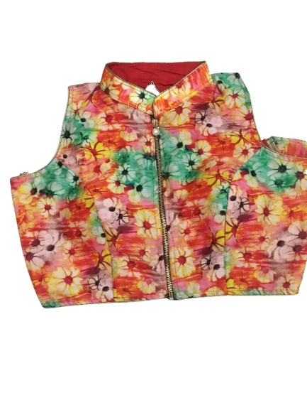 Raw Silk Digital Print Designer Blouse 161
